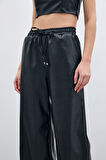 Sateen Kadın Beli Lastikli Deri Pantolon 1613-5531
