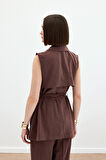 Sateen Kadın Kuşaklı Model Yelek 1804-6037