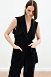 Sateen Kadın Kuşaklı Model Yelek 1804-6037