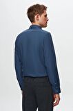 Ds Damat Slim Fit Lacivert Armürlü Gömlek 8HC02ORT13288
