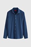 Ds Damat Slim Fit Lacivert Armürlü Gömlek 8HC02ORT13288