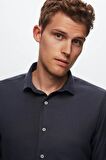 Ds Damat Slim Fit Lacivert Armürlü Gömlek 8HC02ORT13288 8HC02ORT13288