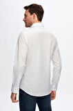 Ds Damat Slim Fit Açık Mavi Çizgili Keten Görünümlü Gömlek 0HC02ORT07265