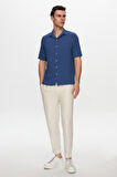 Ds Damat Relaxed İndigo Gofre Gömlek 0HC02ORT01313