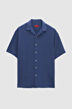 Ds Damat Relaxed İndigo Gofre Gömlek 0HC02ORT01313