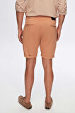 Ds Damat Slim Fit Camel Yandan Cepli Pamuklu Chino Şort