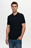 Ds Damat Regular Fit Lacivert/Turkuaz/Beyaz Pike Dokulu %100 Pamuk Polo Yaka T-Shirt