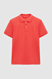 Regular Fit Flamıngo Pembe %100 Pamuklu Uzun Ömürlü Kıvrılmaz Polo Yaka Nakışlı T-Shirt 4HC14ORT51000