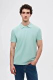 Ds Damat Regular Fit Turkuaz %100 Pamuk Polo Yaka Nakışlı T-Shirt