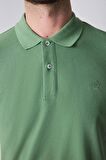 Ds Damat Regular Fit Açık Yeşil %100 Pamuk Polo Yaka Nakışlı T-Shirt