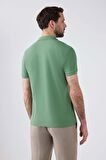 Ds Damat Regular Fit Açık Yeşil %100 Pamuk Polo Yaka Nakışlı T-Shirt