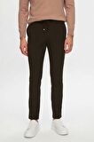 D'S Damat Slim Fit Haki Beli Lastikli Bağcıklı Fermuarlı Likralı Rahat Jogger Pantolon 2HC03ORTJGR01