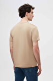 Ds Damat Slim Fit Bej V Yaka %100 Pamuk T-Shirt 4HC141996755M