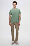 Ds Damat Slim Fit Yeşil Bisiklet Yaka %100 Pamuklu Nefes Alabilen T-Shirt 4HC141996753M