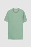 Ds Damat Slim Fit Yeşil Bisiklet Yaka %100 Pamuklu Nefes Alabilen T-Shirt 4HC141996753M