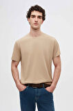 Ds Damat Slim Fit Bej Bisiklet Yaka %100 Pamuklu Nefes Alabilen T-Shirt 4HC141996753M