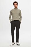 D'S Damat Ds Damat Regular Fit Gri Pamuk Karışımlı Yarım Balıkçı Triko Kazak 5HF06ORT16275