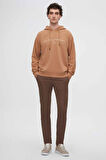 Twn Relaxed Fit Tütün Nakışlı 3 İplik Kapüşonlu Sweatshirt