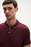 Regular Fit Mürdüm %100 Pamuklu Uzun Ömürlü Kıvrılmaz Polo Yaka Nakışlı T-Shirt 4HC14ORT51000