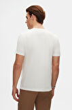 Ds Damat Slim Fit Ekru Bisiklet Yaka %100 Pamuklu Nefes Alabilen T-Shirt