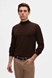 Ds Damat Regular Fit Kahverengi Pamuk Karışımlı Yarım Balıkçı Triko Kazak 5HF06ORT16275