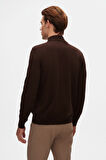 Ds Damat Regular Fit Kahverengi Pamuk Karışımlı Yarım Balıkçı Triko Kazak 5HF06ORT16275