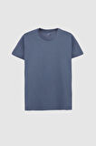 Ds Damat Slim Fit Füme Bisiklet Yaka %100 Pamuklu Nefes Alabilen T-Shirt