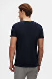 Ds Damat Slim Fit Lacivert Bisiklet Yaka %100 Pamuklu Nefes Alabilen T-Shirt