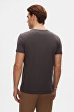 Ds Damat Slim Fit Antrasit Bisiklet Yaka %100 Pamuklu Nefes Alabilen T-Shirt