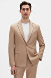 Twn Slim Fit Bej Fitilli Örme Takim Elbise