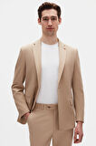 Twn Slim Fit Bej Fitilli Örme Takim Elbise