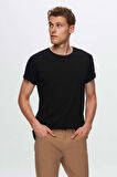 Ds Damat Slim Fit Siyah/Beyaz/Lacivert 3'Lü T-Shirt