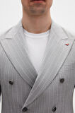 Ds Damat Regular Fit Gri Çizgili Kruvaze Takim Elbise 4HF05ORT01588