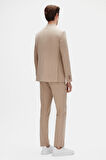 Ds Damat Regular Fit Bej Çizgili Kruvaze Takim Elbise 4HF05ORT01588