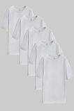 Ds Damat Beyaz 5'Li Oversize %100 Pamuk T-Shirt
