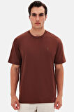 Twn Slim Fit Kahverengi Baskılı T-Shirt