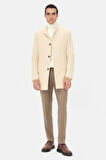 Ds Damat Regular Fit Bej Hakim Yaka Kaşe Kaban