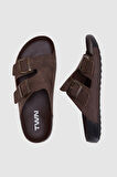Twn Kahverengi Çift Tokalı Terlik 4ECT9ORT5011M