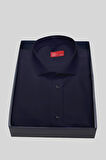 Damat Slim Fit Lacivert Kutulu Gömlek