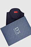 Damat Slim Fit Lacivert Kutulu Gömlek