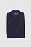 Damat Slim Fit Lacivert Kutulu Gömlek