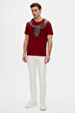 Ds Damat Relaxed Fit Bordo %100 Pamuk T-Shirt