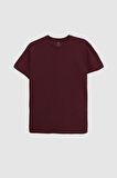 Ds Damat Relaxed Fit Mürdüm %100 Pamuk T-Shirt