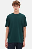 Ds Damat Oversize Koyu Haki Bisiklet Yaka %100 Pamuk T-Shirt 6HC14ORT02006