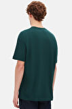 Ds Damat Oversize Koyu Haki Bisiklet Yaka %100 Pamuk T-Shirt 6HC14ORT02006