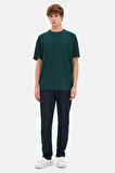 Ds Damat Oversize Koyu Haki Bisiklet Yaka %100 Pamuk T-Shirt 6HC14ORT02006