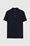 Ds Damat Slim Fit Lacivert Kutulu Polo Yaka T-Shirt 4HC14ORTKPLO1
