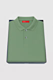 Ds Damat Slim Fit Yeşil Kutulu Polo Yaka T-Shirt