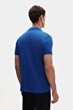 Ds Damat Slim Fit Saks Mavi Kutulu Polo Yaka T-Shirt