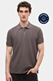Ds Damat Slim Fit Antrasit Kutulu Polo Yaka T-Shirt